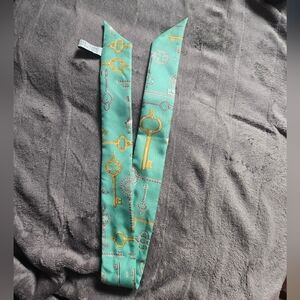 Tiffany & Co. Key Print Silk Scarf - Blue and Gold